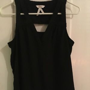 Black patterned sleeveless top
